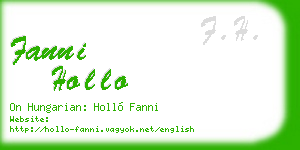 fanni hollo business card