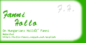 fanni hollo business card